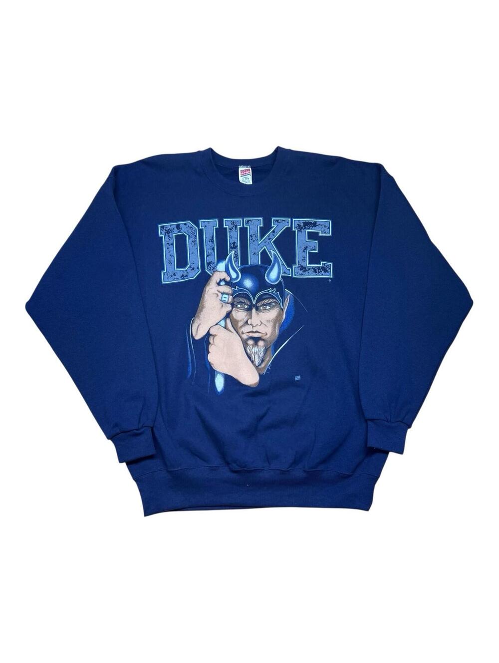 Vintage 90s Soffe NWT Duke University Blue Devils Realistic Sweatshirt Sz XL